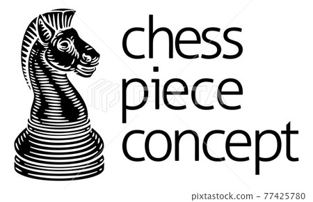 Knight Chess Piece Vintage Woodcut Style Concept 77425780