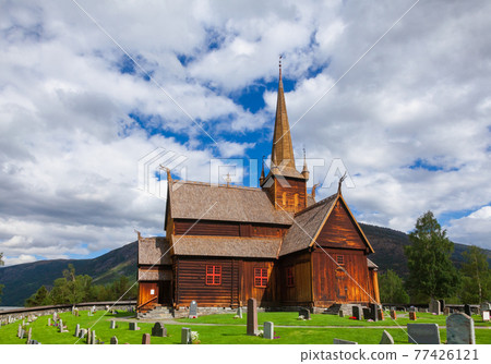 Lom Stave Church Fossbergom Oppland Norway Scandanavia Lom Stave Church Fossbergom Oppland Norway Scandanavia 77426121