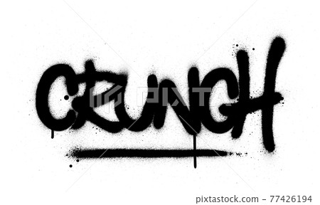 graffiti crunch word sprayed in black over white - Stock Illustration ...