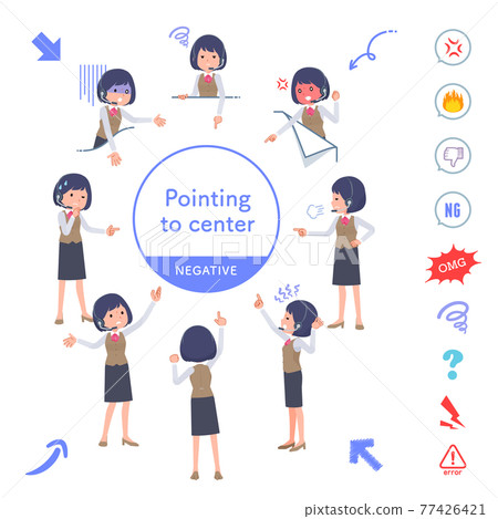 一組有收入指向各個方向的女商人 一組有收入指向各個方向的女商人 77426421