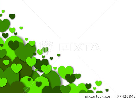 Heart background material Large and small green hearts spring up from diagonally below left Frame Horizontal background White Other colors available 77426843