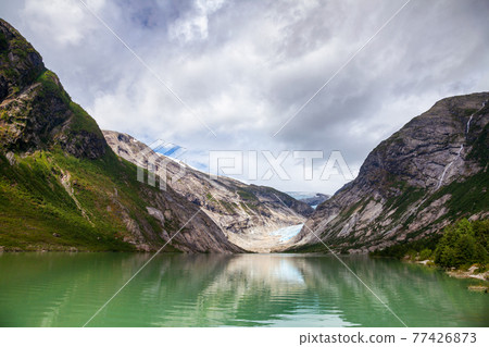 Nigardsbrevassnet lake Nigardsbreen glacier  Jostedalsbreen National Park Sogn og Fjordane Norway Scandinavia 77426873