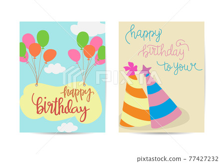 Set of colorful birthday cards design Set of colorful birthday cards design 77427232