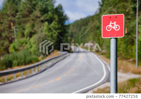 Cycle route sign in Southern Norway Cycle route sign in Southern Norway 77427258