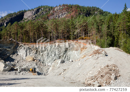 Construction aggregate mining quarry in Norway Scandinavia Construction aggregate mining quarry in Norway Scandinavia 77427259