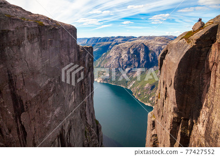 Lysefjord seen from Kjerag mountain Forsand Rogaland Norway Scandinavia Lysefjord seen from Kjerag mountain Forsand Rogaland Norway Scandinavia 77427552