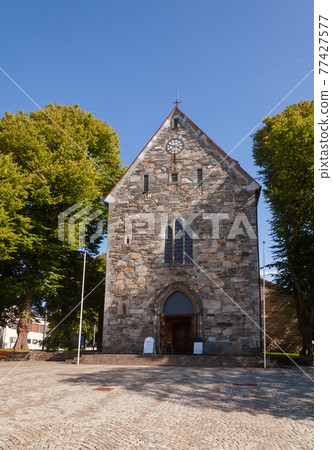 Stavanger Cathedral front facade Stavanger Rogaland Norway Scandinavia 77427577