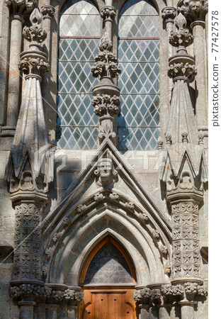 Stavanger Cathedral facade detail Stavanger Rogaland Norway Scandinavia Stavanger Cathedral facade detail Stavanger Rogaland Norway Scandinavia 77427578