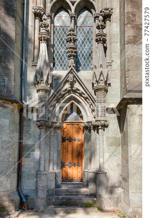 Stavanger Cathedral facade detail Stavanger Rogaland Norway Scandinavia 77427579