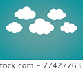 Flat style clouds with blue wallpaper. Vector illustration. 77427763