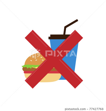Not allowed to eat flat style vector. 77427768