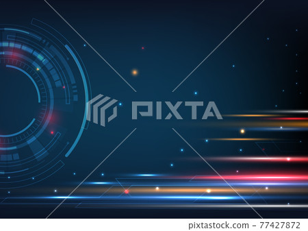 Abstract futuristic technology hi speed line movement design background with copy space for text. 77427872
