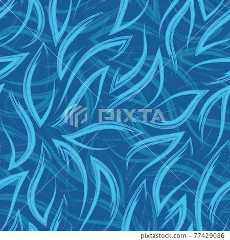 Blue vector seamless pattern of flowing corners and lines. Stock texture of river or current waves. Blue vector seamless pattern of flowing corners and lines. Stock texture of river or current waves. 77429086