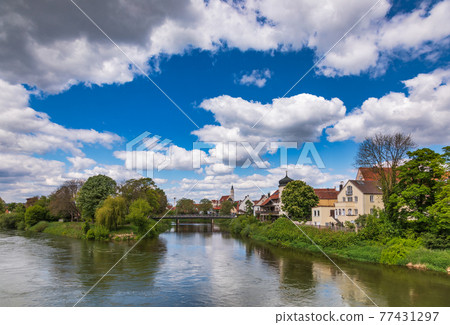 Donauworth cityscape Swabia Bavaria Germany Donauworth cityscape Swabia Bavaria Germany 77431297