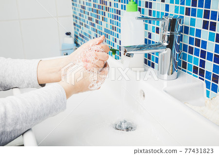 Child washing hands protective measures against coronavirus germ and bacteria spreading Child washing hands protective measures against coronavirus germ and bacteria spreading 77431823