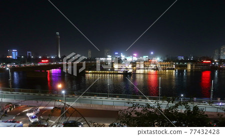 埃及開羅夜景和尼羅河(埃及) 埃及開羅夜景和尼羅河(埃及) 77432428