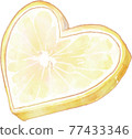 Heart-shaped sliced lemon 77433346