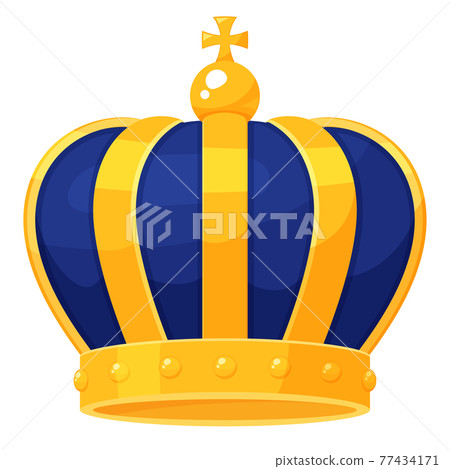 可愛的皇冠圖 Blue Gold 插圖素材 圖庫