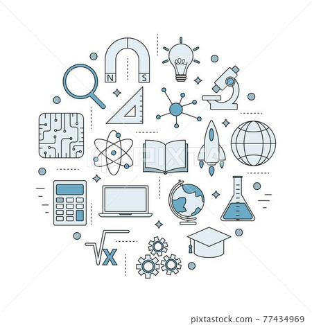STEM education icons 9 77434969