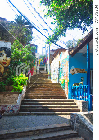 Staircase in the Barranco district in Lima Peru 77435834