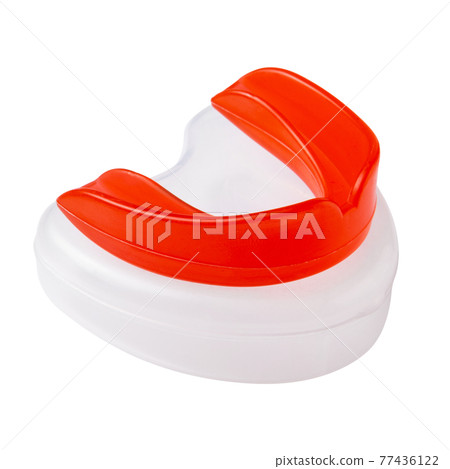 red kappa lies on a plastic container, on a white background red kappa lies on a plastic container, on a white background 77436122