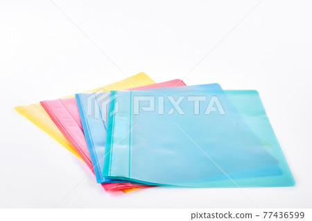 Set of colorful transparent folders. Set of colorful transparent folders. 77436599