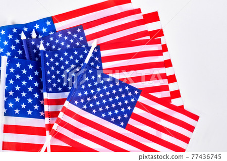 Small table flags of USA. Small table flags of USA. 77436745