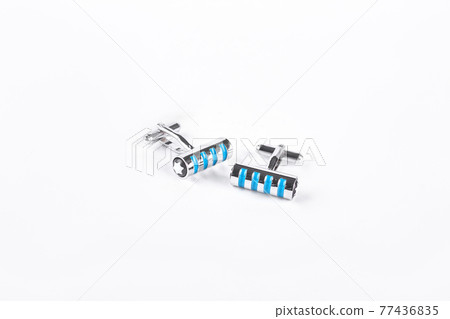 Grooms cuff links on isolated background. 77436835