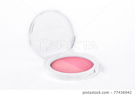 Two color face blush in white container. Two color face blush in white container. 77436942