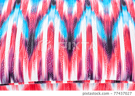 Patterned bag for cosmetics close up. Patterned bag for cosmetics close up. 77437027