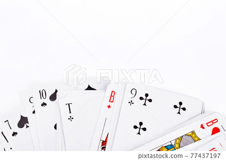 Playing cards and copy space. 77437197