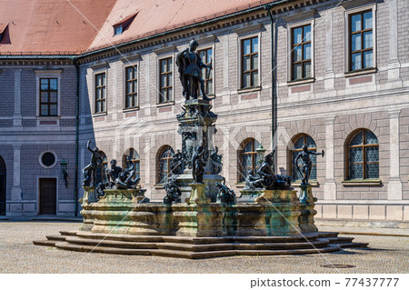 The bronze Wittelsbach Fountain in the Residenz Palace in Munich, Germany The bronze Wittelsbach Fountain in the Residenz Palace in Munich, Germany 77437777