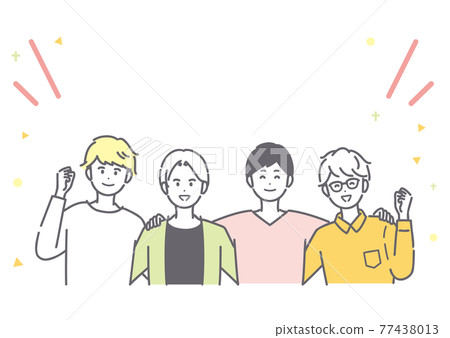 男人過肩插畫素材 77438013