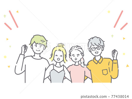 交叉肩膀的男女插畫素材 交叉肩膀的男女插畫素材 77438014