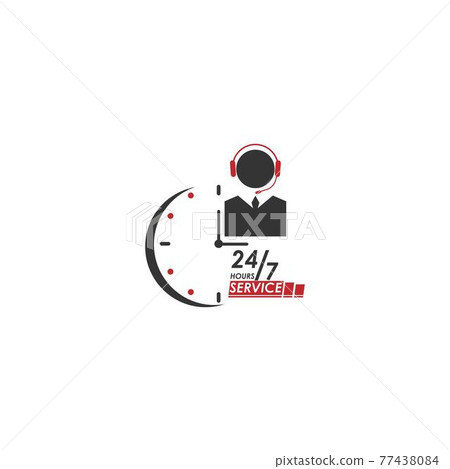 24 Hour icon logo vector illustration design 77438084
