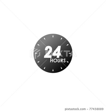 24 Hour icon logo vector illustration design 77438089