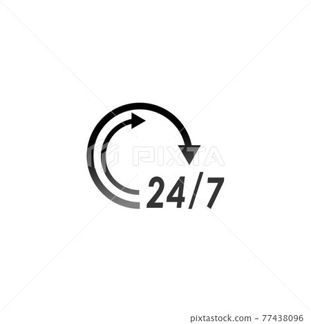 24 Hour icon logo vector illustration design 77438096