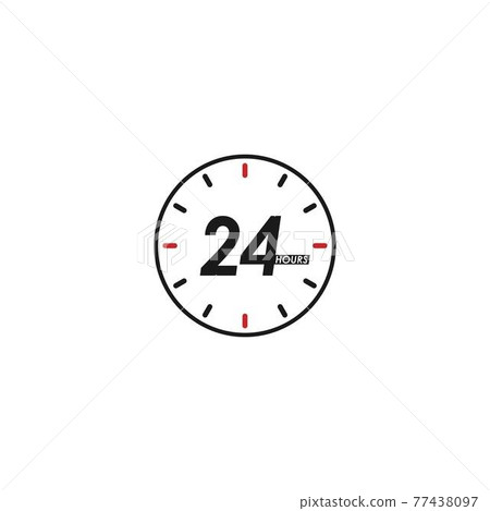 24 Hour icon logo vector illustration design 77438097