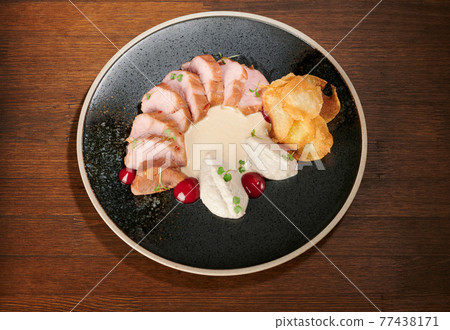 Juicy sliced pork meat Juicy sliced pork meat 77438171