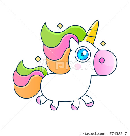 Illustration of very cute fairytale pony greeting card with inscription You are magic. Vector 77438247