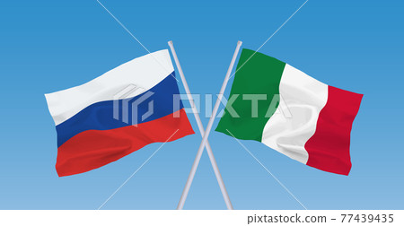 意大利和俄羅斯的旗幟 77439435