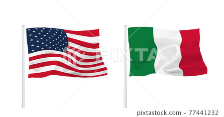 Italian and American flags - Stock Illustration [77441232] - PIXTA