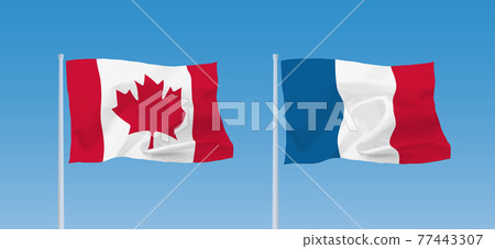 Canadian and French flags 77443307