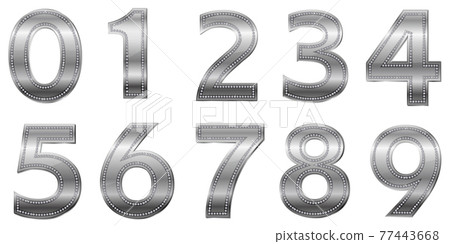 數字鑽石銀圖標 77443668