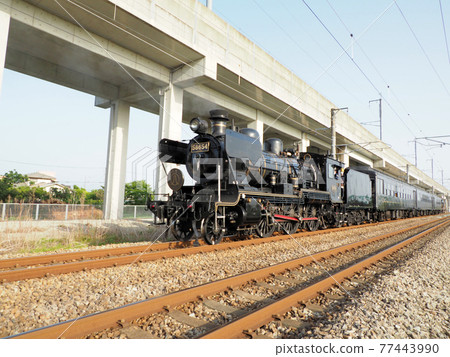 Down SL Hitoyoshi running between Kurume and Araki on the Kagoshima Main Line May 09, 2021 Shiraguchi, Arakimachi, Kurume City, Fukuoka Prefecture 77443990