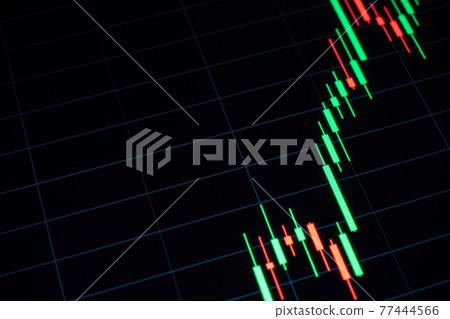 Charts graphs. Financial chart, stock analysis data for business background in digital screen. Graphics growth forex finance market. Trading candlestick chart, cryptocurrency digital economy. 77444566
