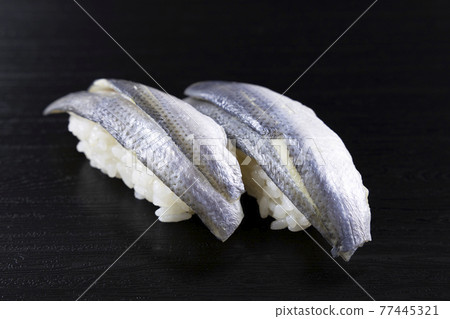 Delicious Kohada nigiri sushi 77445321