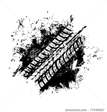Offroad sport, grunge tire print, vector tyre Offroad sport, grunge tire print, vector tyre 77446067