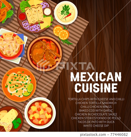 Mexican cuisine restaurant meals menu vector cover Mexican cuisine restaurant meals menu vector cover 77446082