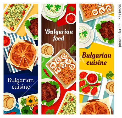 Bulgarian food vector Bulgaria cuisine banners set Bulgarian food vector Bulgaria cuisine banners set 77446090